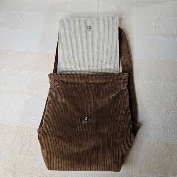 Anna William Newburyport Corduroy Stripe Zip Top Adjustable Straps Backpack Bag main image 5